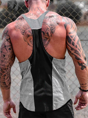 ANVTT Men's Racerback Workout Tank Top with Color Block Design - ANVTT