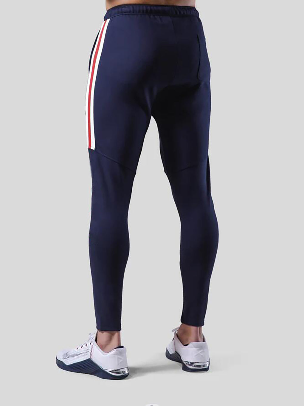 Men's Striped Gym Joggers with Ankle Zippers - ANVTT