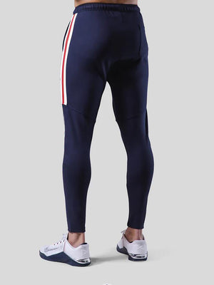 Men's Striped Gym Joggers with Ankle Zippers - ANVTT