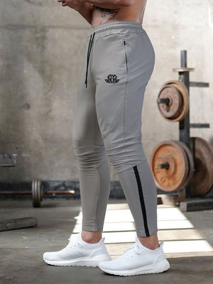 Men's Black Tapered Workout Joggers with Zipper Pockets - ANVTT
