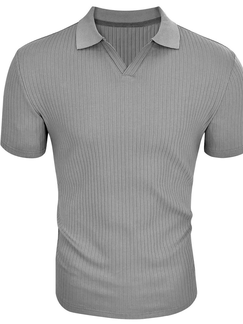 Slimming Vertical Pattern Fitness Polo - ANVTT