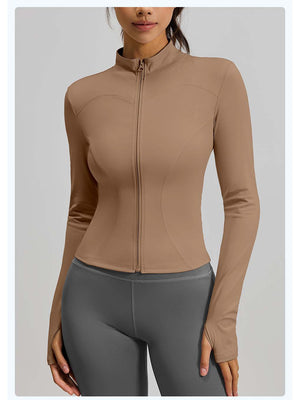 Women's Stand Collar Full-Zip Yoga Running Jacket - ANVTT