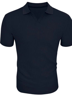 Slimming Vertical Pattern Fitness Polo - ANVTT