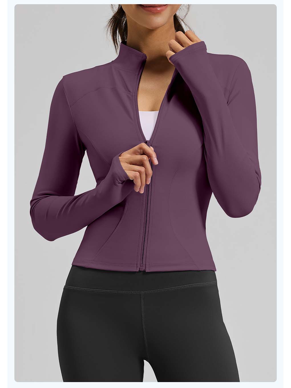 Women's Stand Collar Full-Zip Yoga Running Jacket - ANVTT