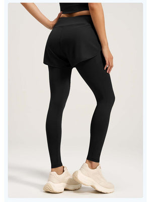 Women's 2-in-1 High-Waist Butt Lift Running Leggings with Shorts - ANVTT