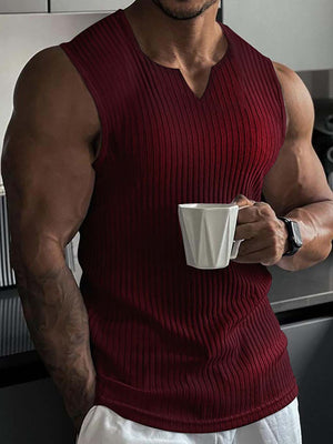 Essential vertical striped V-neck sports vest - ANVTT