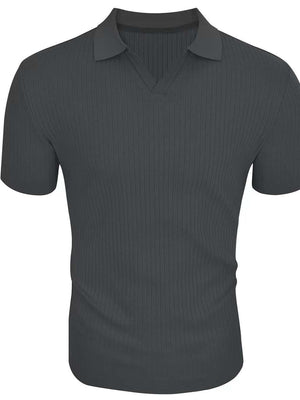 Slimming Vertical Pattern Fitness Polo - ANVTT