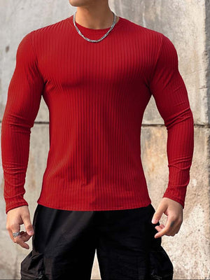 Slim Fit Vertical Patterned Long Sleeve Shirt - ANVTT