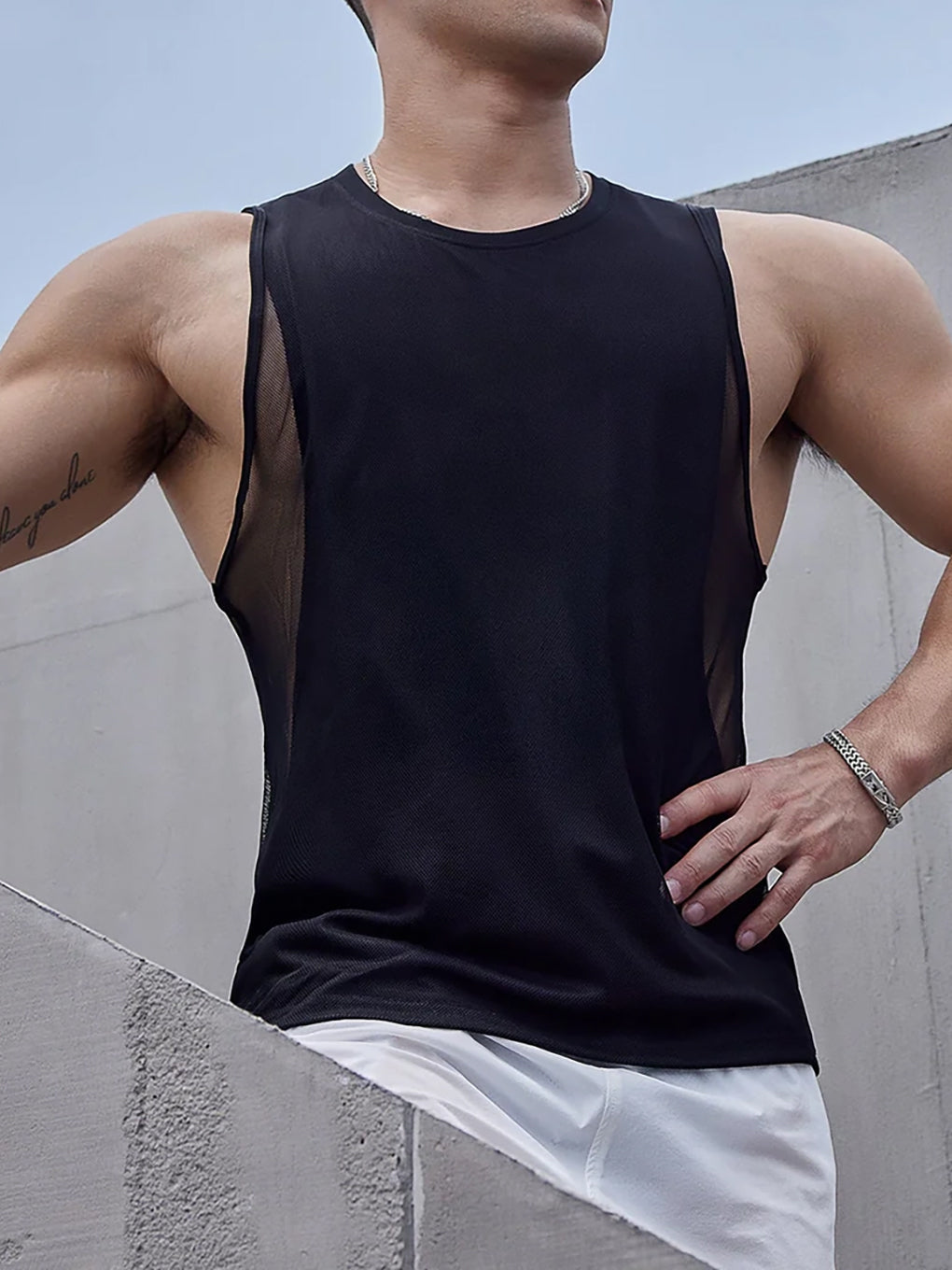 Camiseta sin mangas de doble capa de malla Nueva