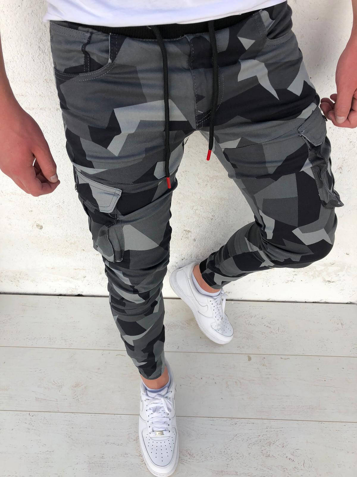 All Season Essential Check Print Cargo Jogger Pants - ANVTT