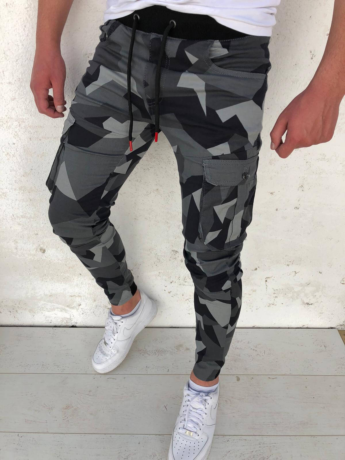 All Season Essential Check Print Cargo Jogger Pants - ANVTT