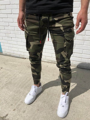 All Season Essential Check Print Cargo Jogger Pants - ANVTT