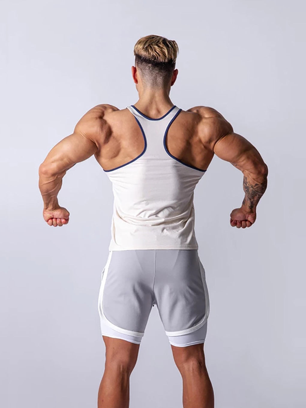 ANVTT Men's Fitted Workout Tank Top with Contrast Piping - ANVTT