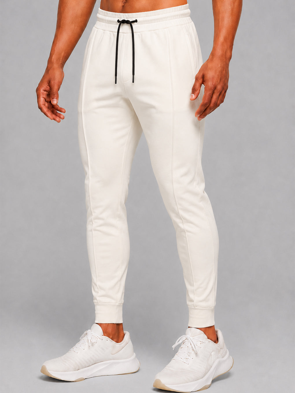 Black and beige joggings men pants