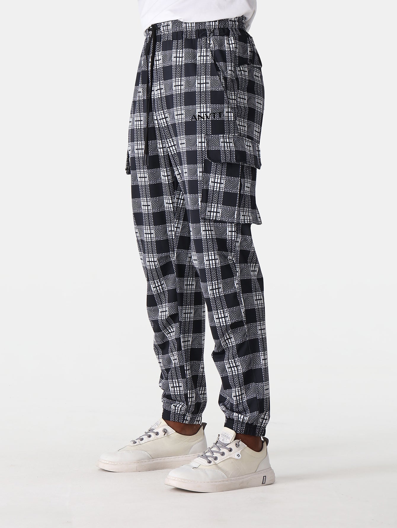 Men’s Cooling Quick-Dry Plaid Cargo Jogger Pants