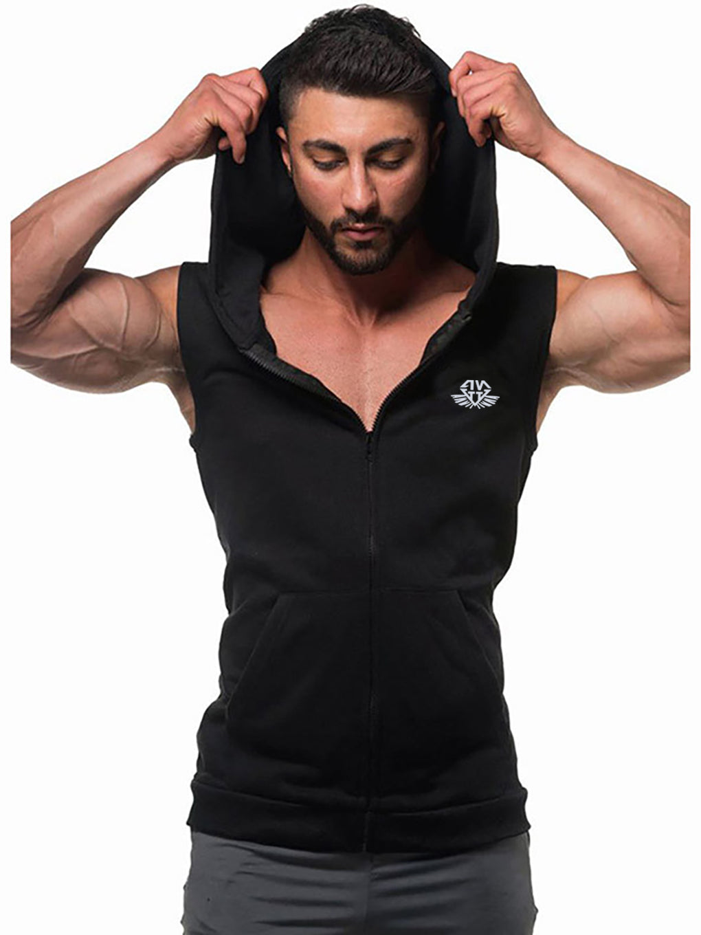 ANVTT Sleeveless Zip-Up Hoodie Vest - ANVTT