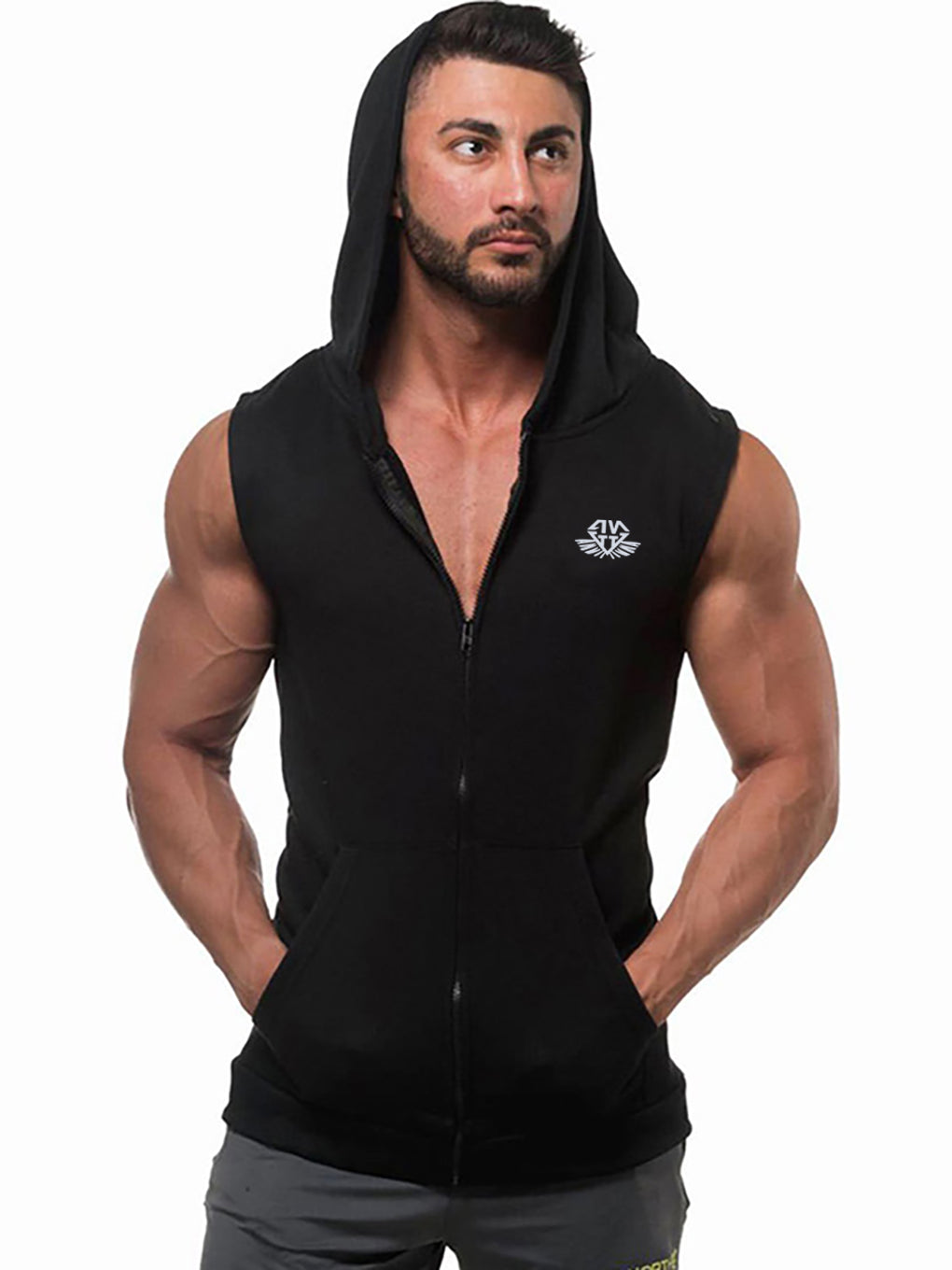 ANVTT Sleeveless Zip-Up Hoodie Vest - ANVTT