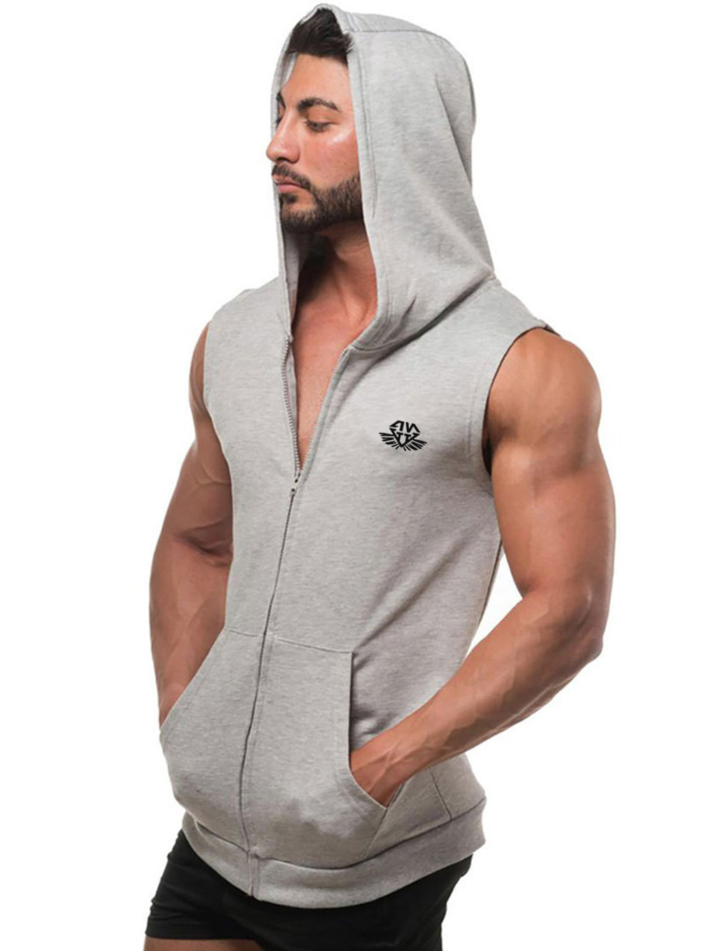 ANVTT Sleeveless Zip-Up Hoodie Vest - ANVTT
