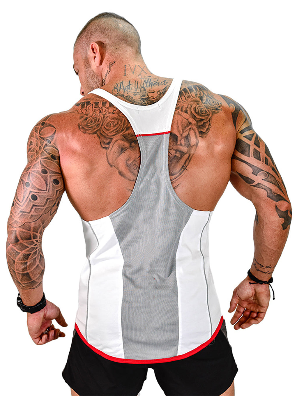 ANVTT Men's Racerback Workout Tank Top with Color Block Design - ANVTT