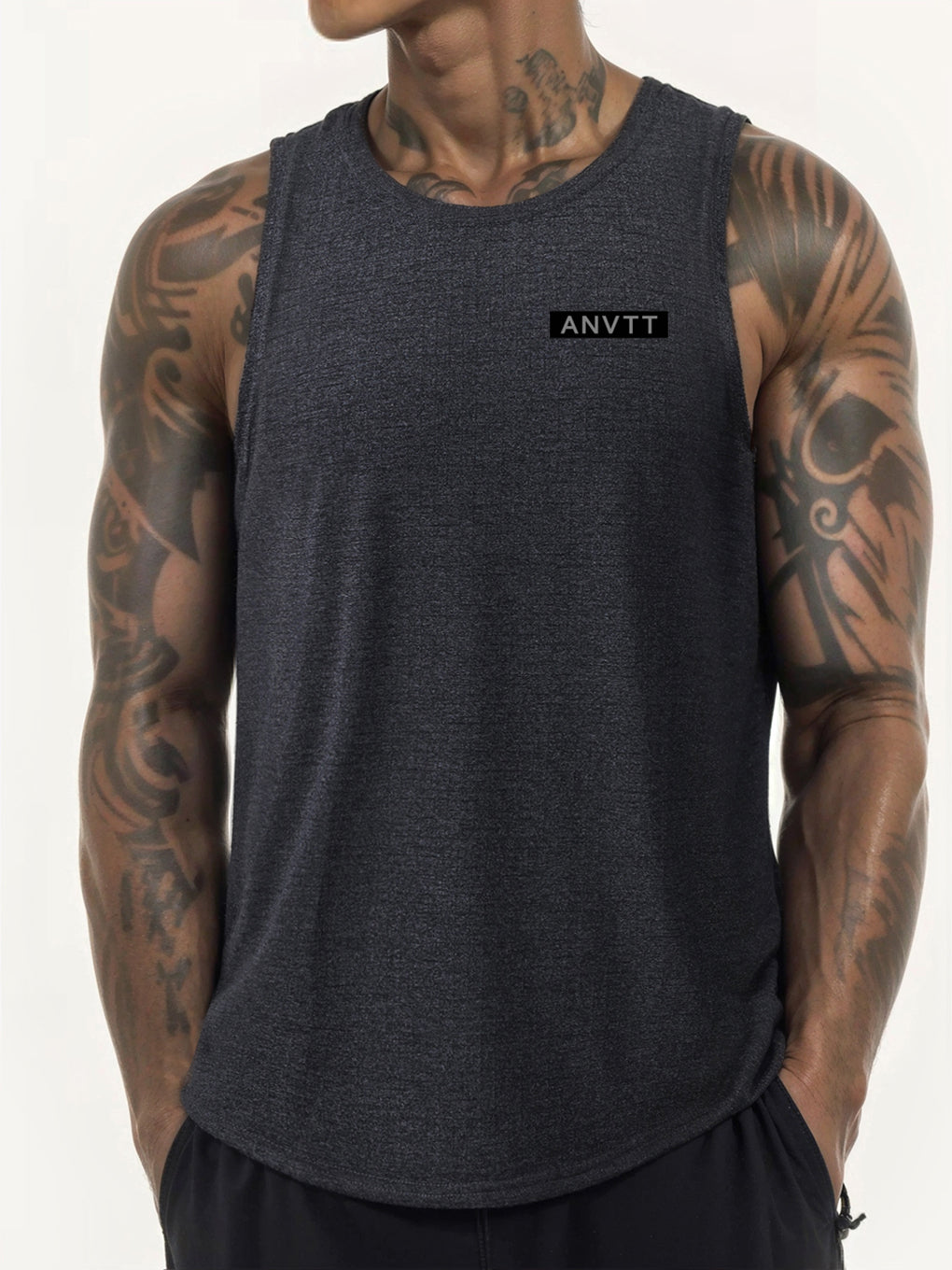 ANVTT Everyday Drop Armhole Muscle Shirt - Scalloped Hem Gym Tank - ANVTT
