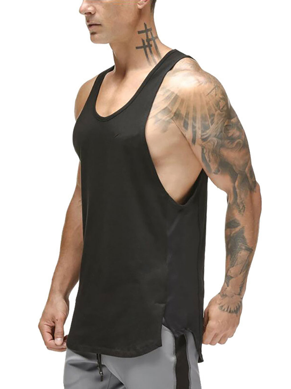 ANVTT Extended Length Curved Hem Workout Tank Top - ANVTT