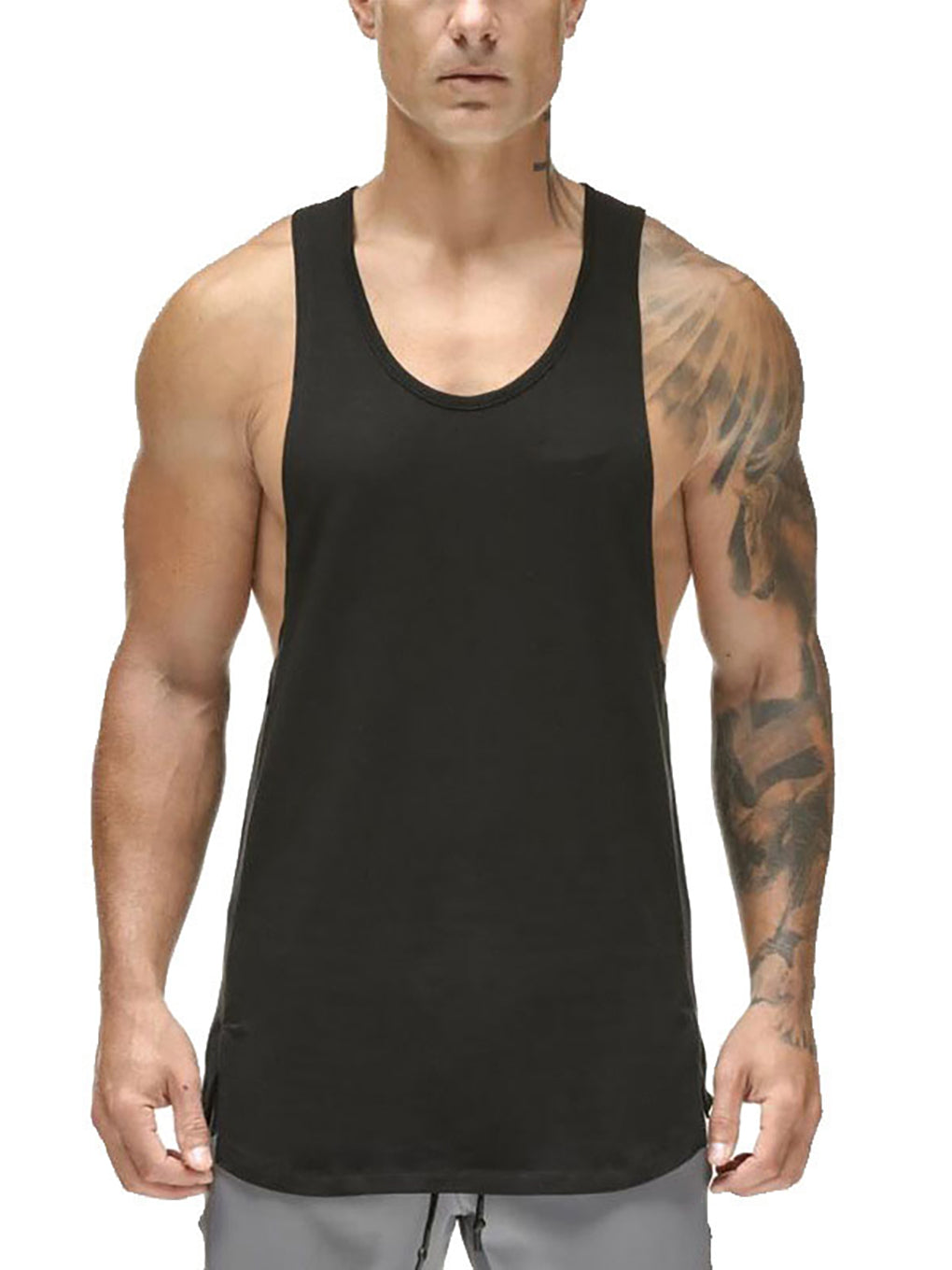 ANVTT Extended Length Curved Hem Workout Tank Top - ANVTT