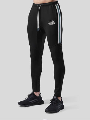 Men's Striped Gym Joggers with Ankle Zippers - ANVTT