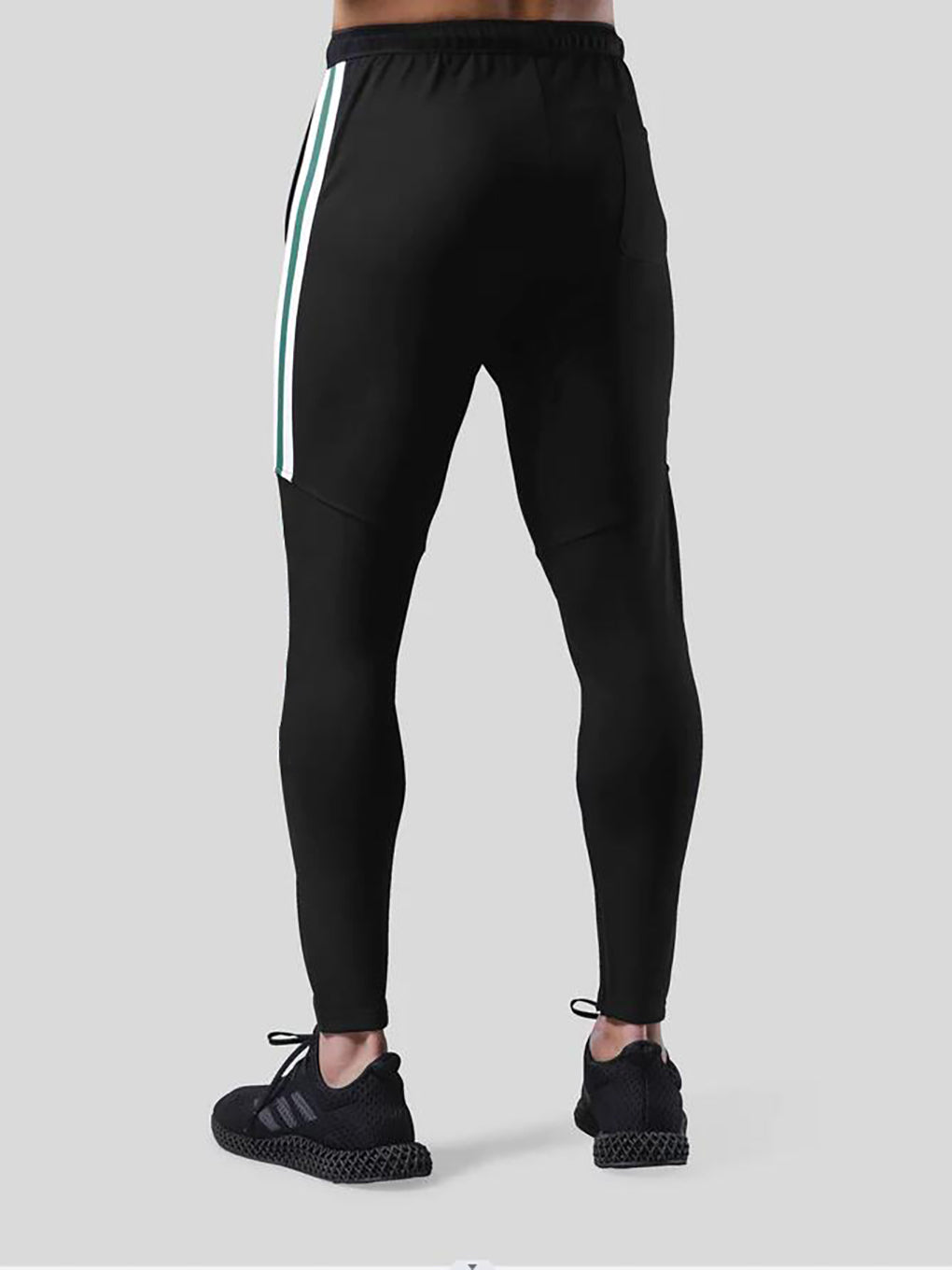 Men's Striped Gym Joggers with Ankle Zippers - ANVTT