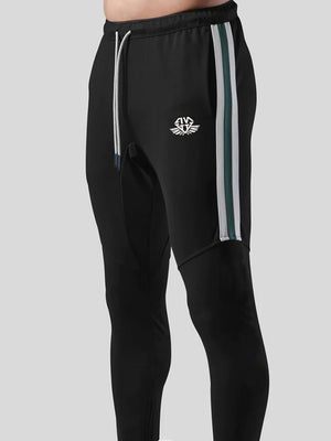 Men's Striped Gym Joggers with Ankle Zippers - ANVTT