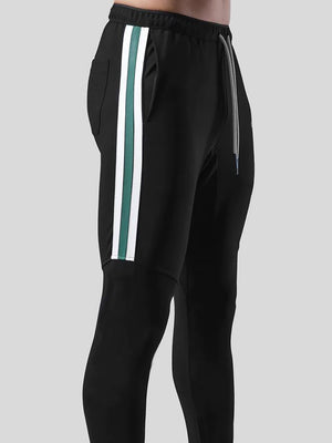 Men's Striped Gym Joggers with Ankle Zippers - ANVTT