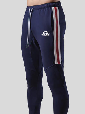 Men's Striped Gym Joggers with Ankle Zippers - ANVTT