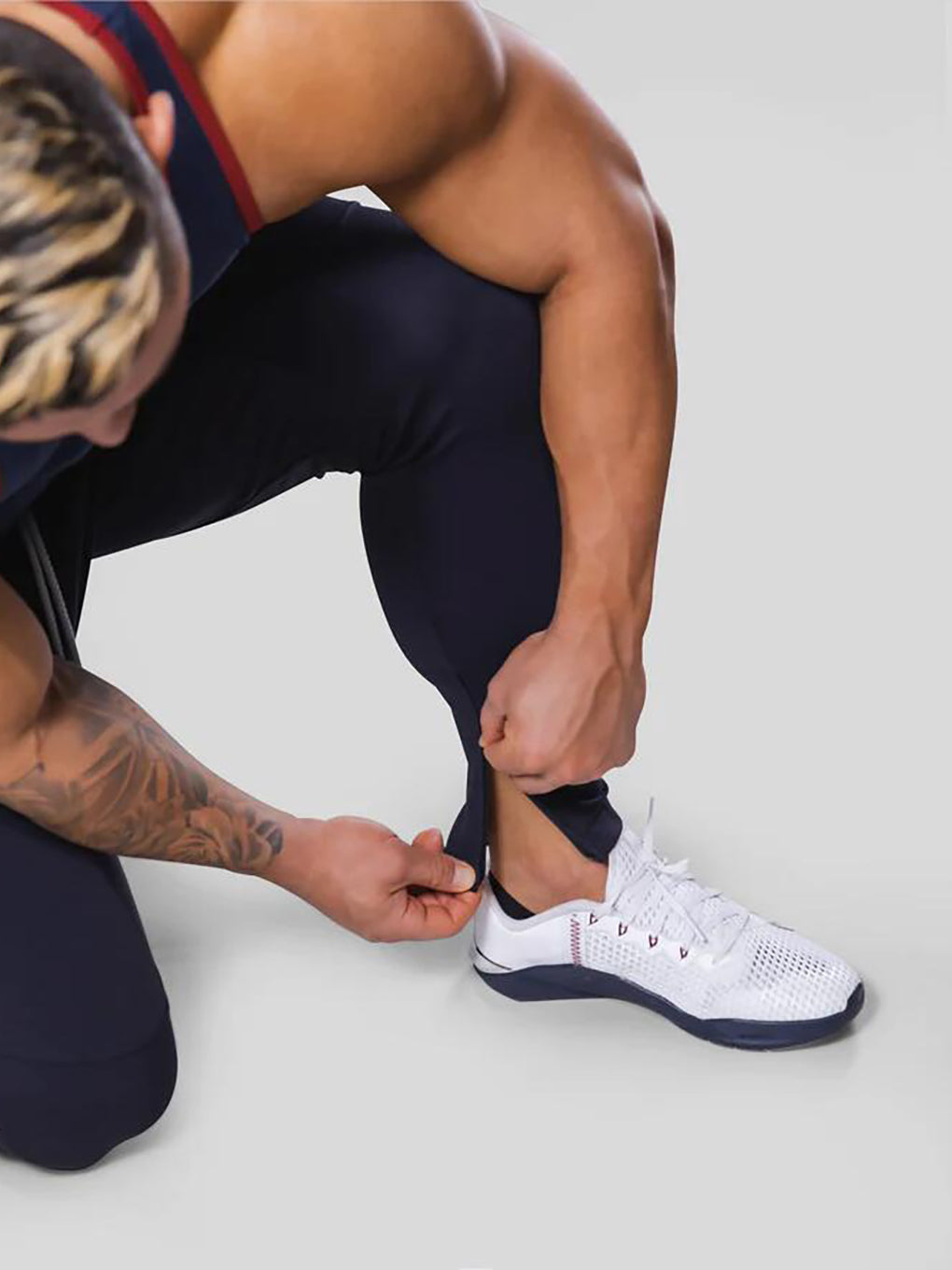 Men's Striped Gym Joggers with Ankle Zippers - ANVTT