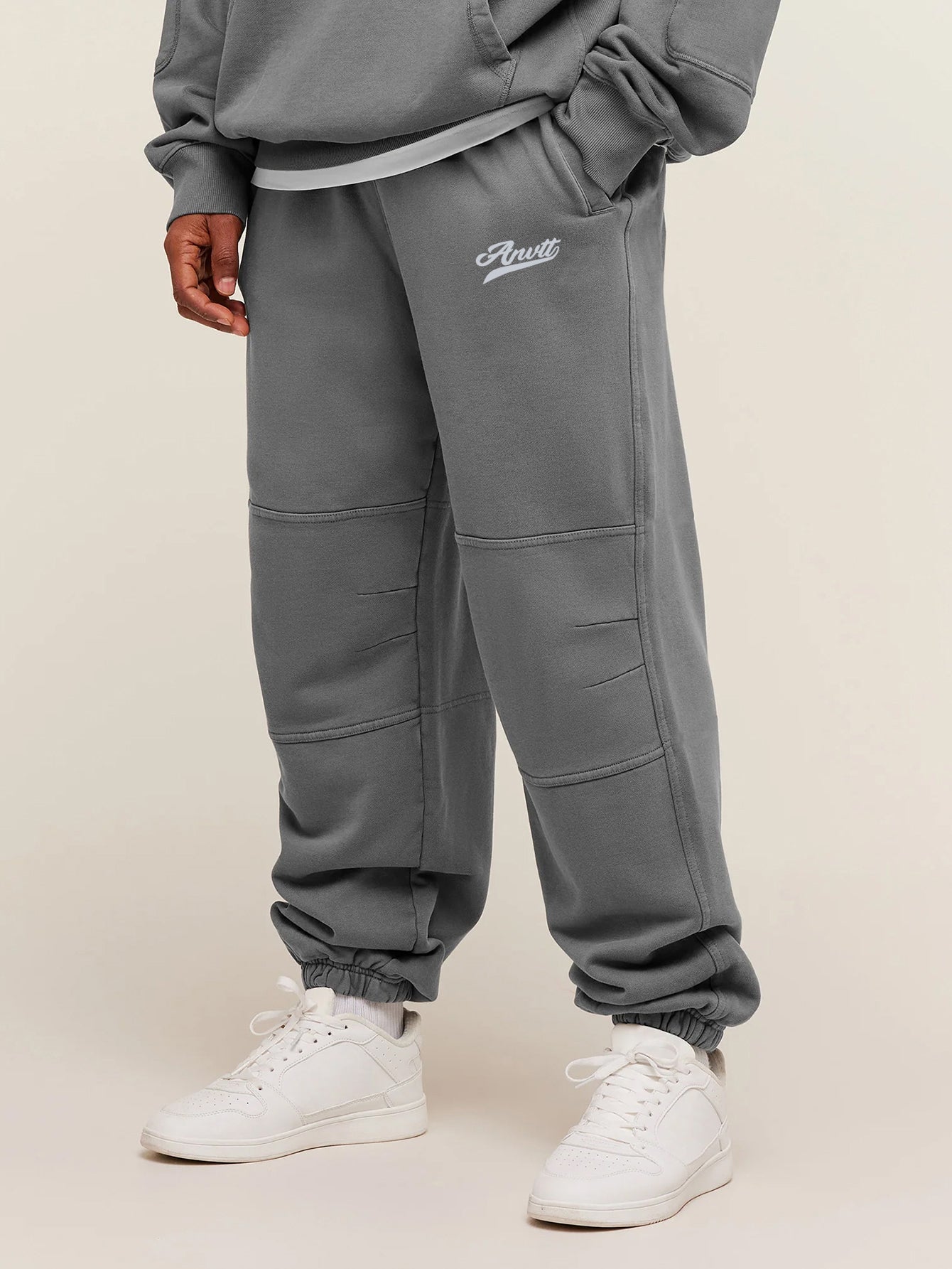 mens-heather-grey-knee-length-joggers-side-stripe
