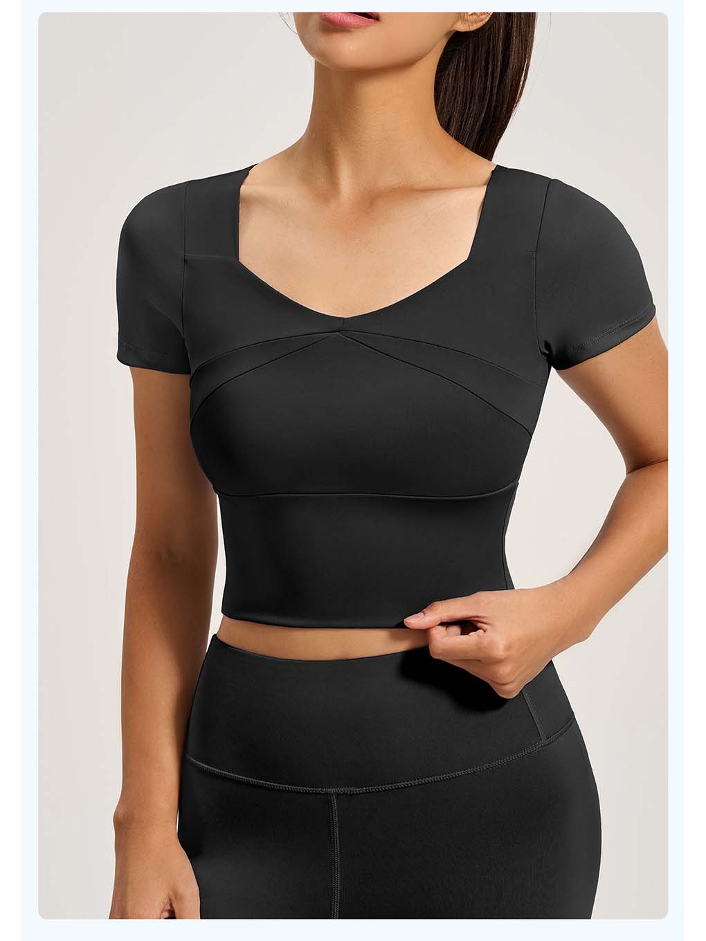 Essential Sweetheart Neck Yoga Crop Top - ANVTT