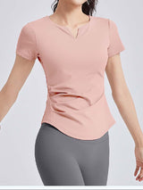 Women's V-neck yoga suit with short sleeves - ANVTT