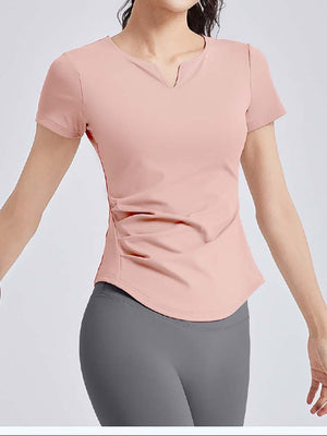 Women's V-neck yoga suit with short sleeves - ANVTT