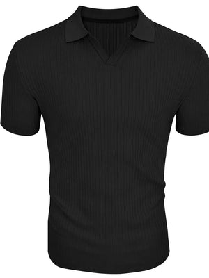 Slimming Vertical Pattern Fitness Polo - ANVTT