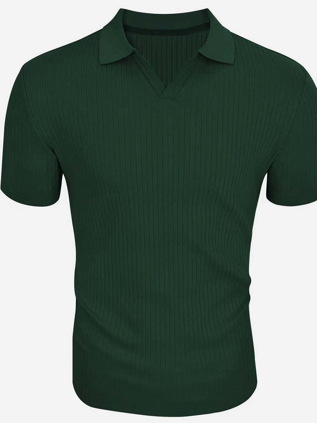 Slimming Vertical Pattern Fitness Polo - ANVTT