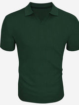 Slimming Vertical Pattern Fitness Polo - ANVTT
