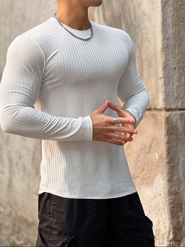 Slim Fit Vertical Patterned Long Sleeve Shirt - ANVTT