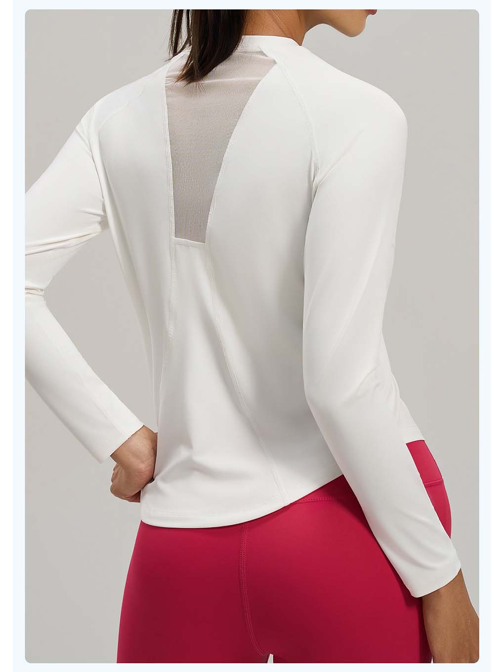 Women's Mesh Back Breathable Long Sleeve Yoga Running Top - ANVTT