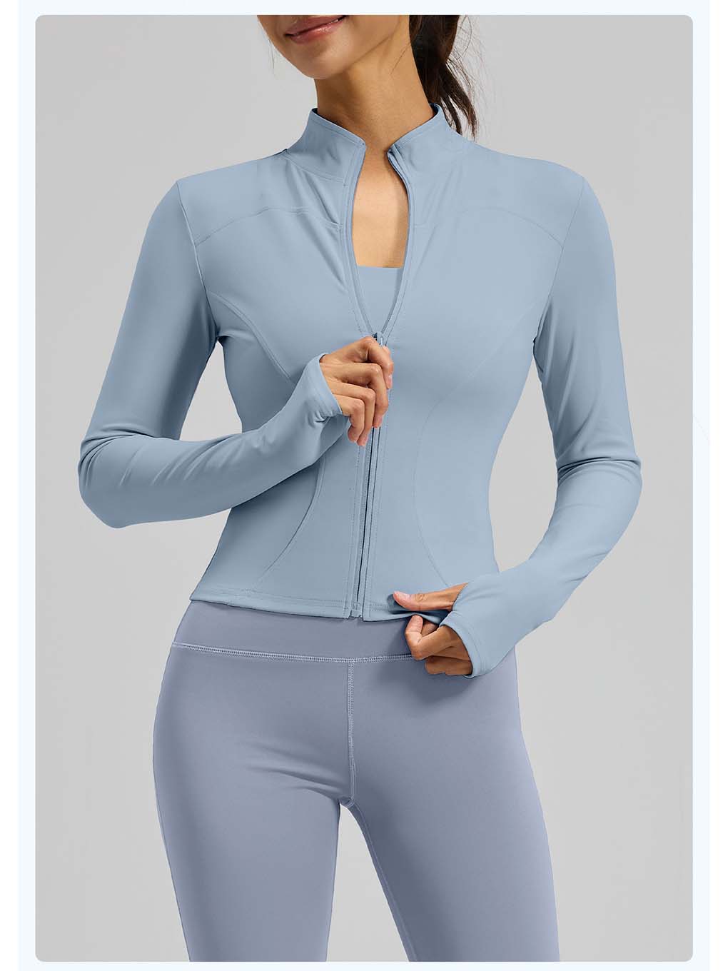 Women's Stand Collar Full-Zip Yoga Running Jacket - ANVTT