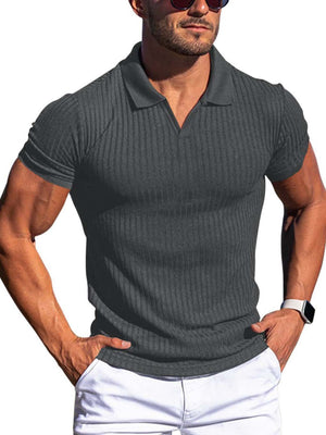 Slimming Vertical Pattern Fitness Polo - ANVTT