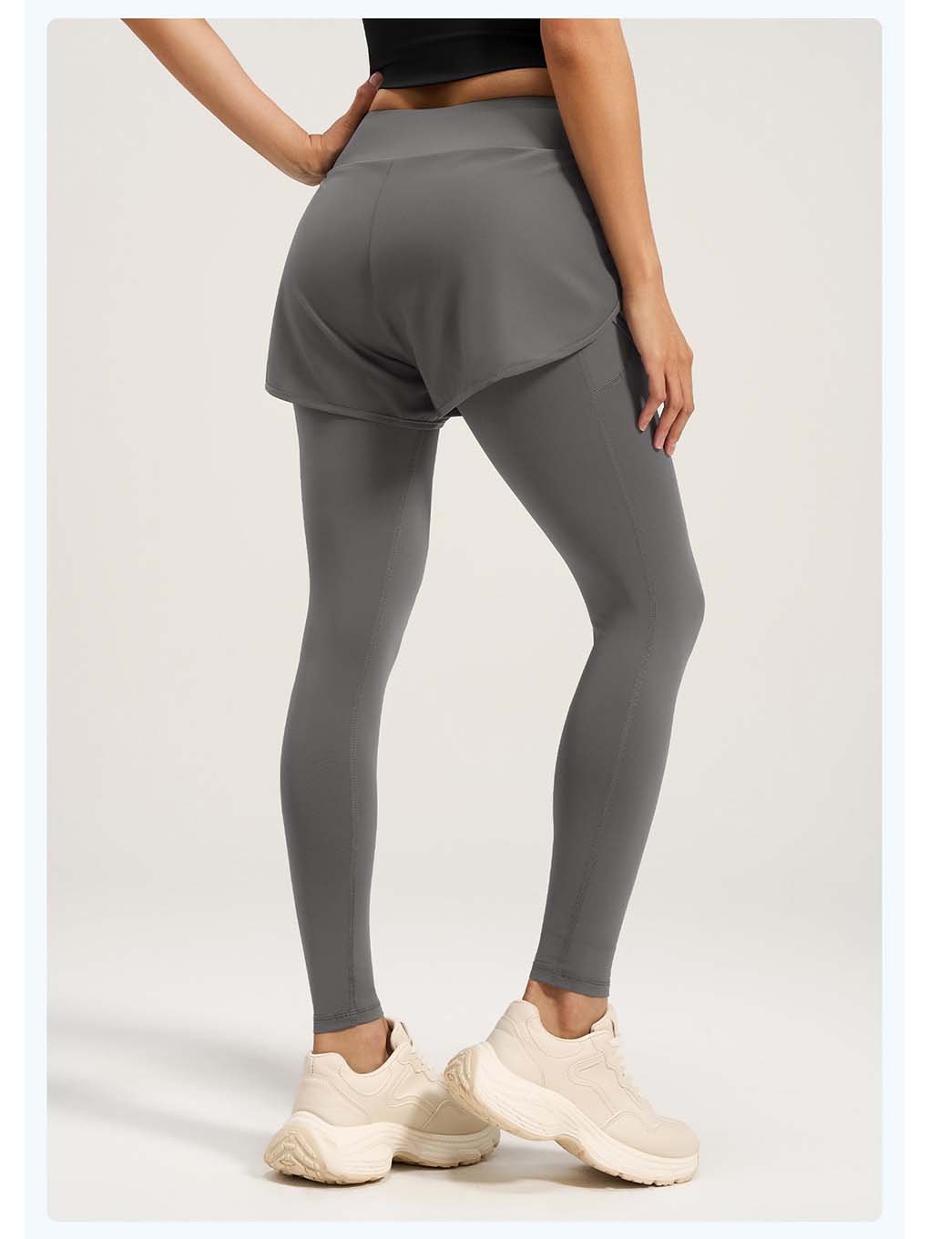 Women's 2-in-1 High-Waist Butt Lift Running Leggings with Shorts - ANVTT