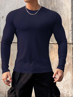 Slim Fit Vertical Patterned Long Sleeve Shirt - ANVTT