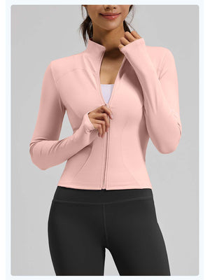 Women's Stand Collar Full-Zip Yoga Running Jacket - ANVTT