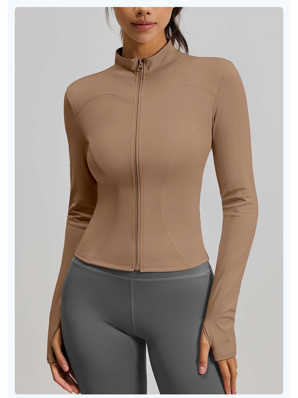 Women's Stand Collar Full-Zip Yoga Running Jacket - ANVTT