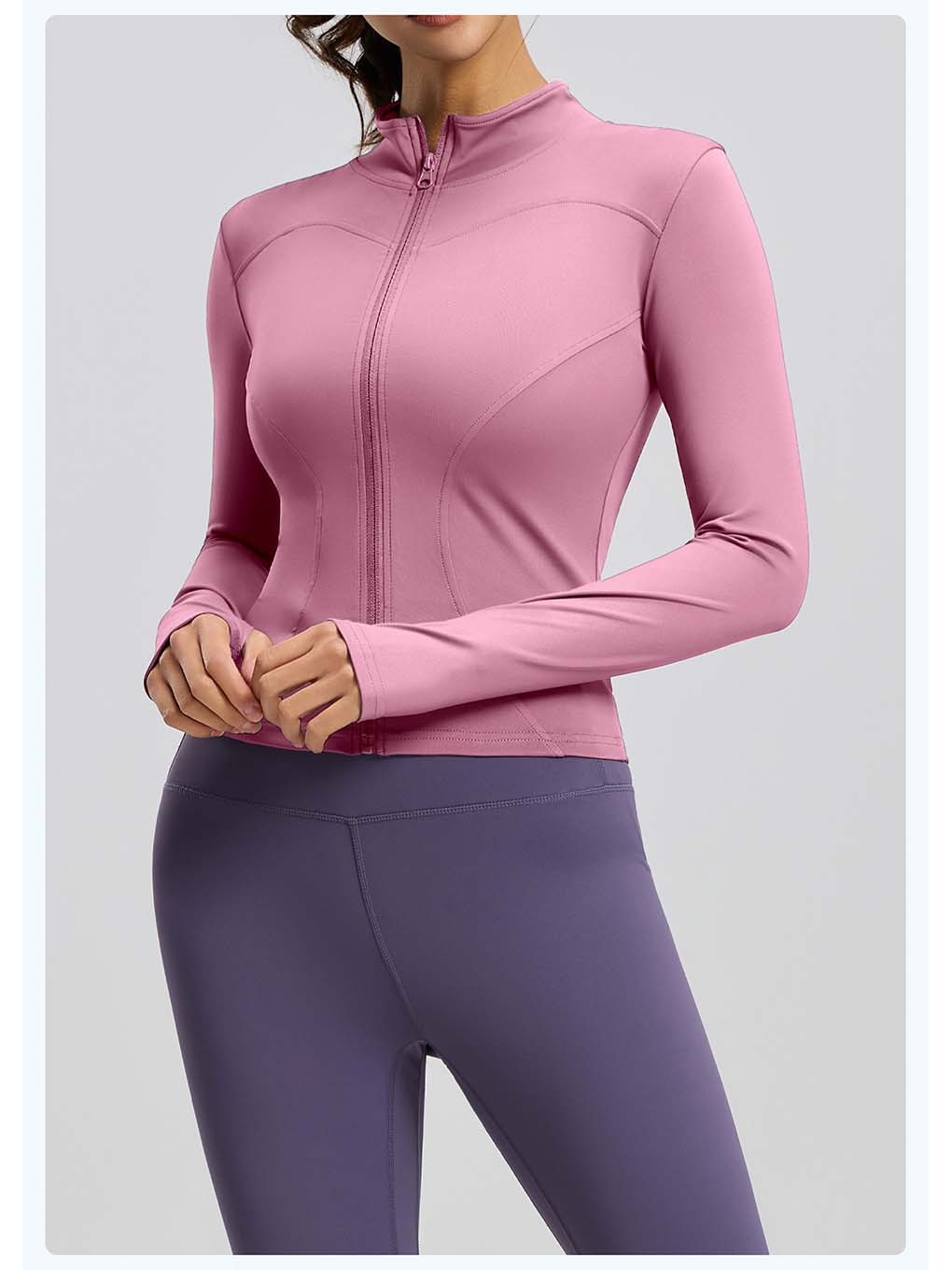 Women's Stand Collar Full-Zip Yoga Running Jacket - ANVTT