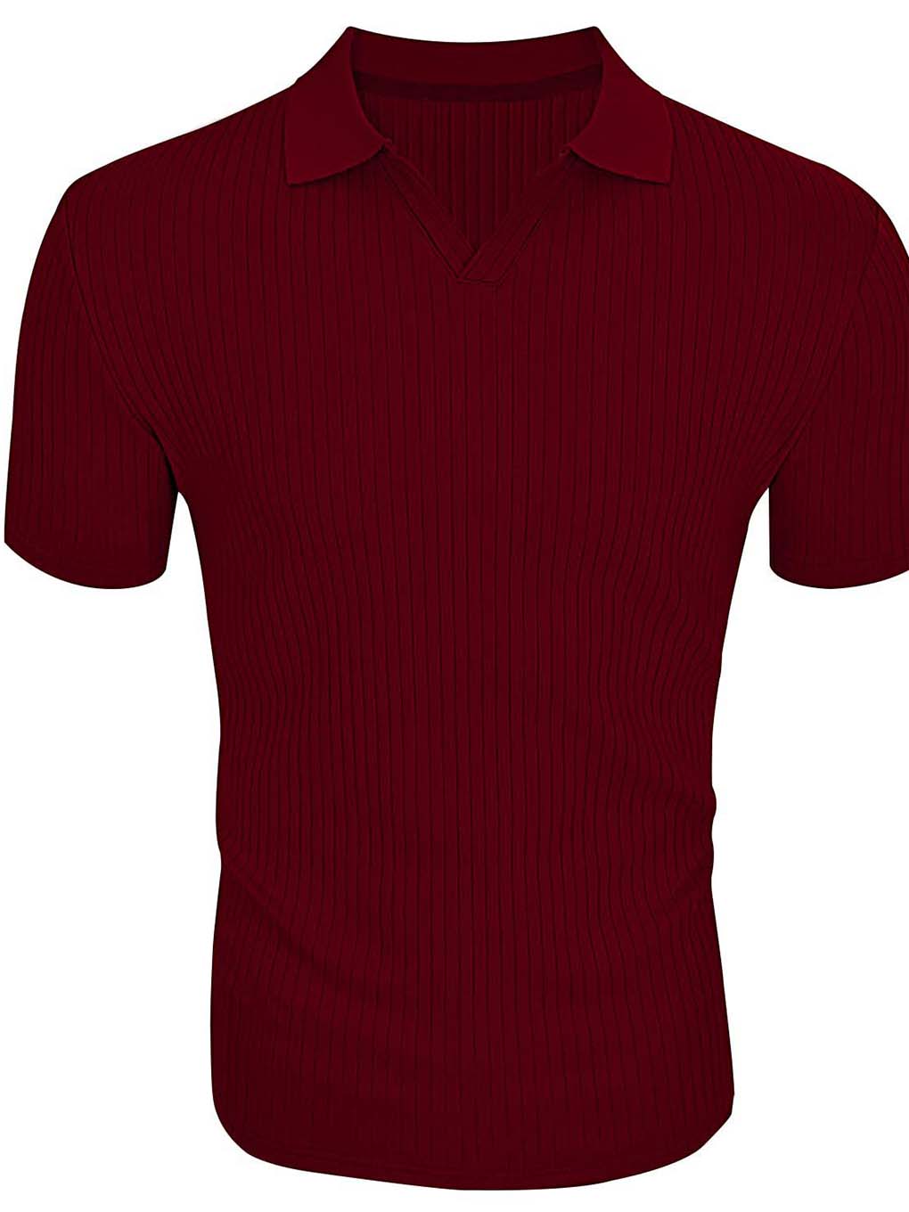 Slimming Vertical Pattern Fitness Polo - ANVTT