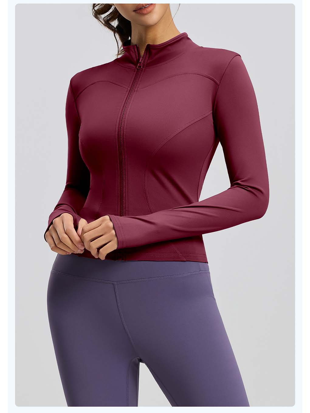 Women's Stand Collar Full-Zip Yoga Running Jacket - ANVTT